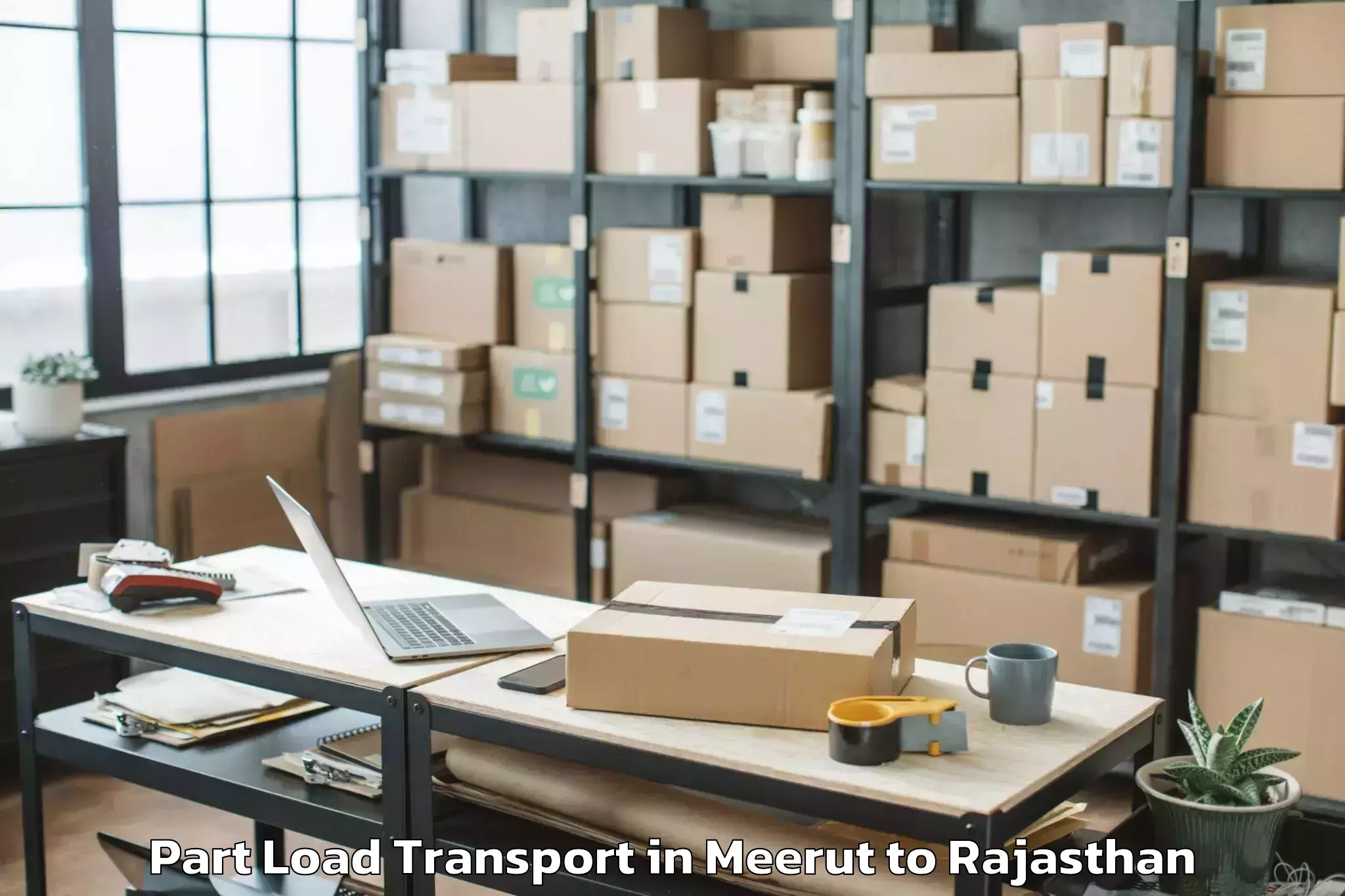 Easy Meerut to Tonk Part Load Transport Booking